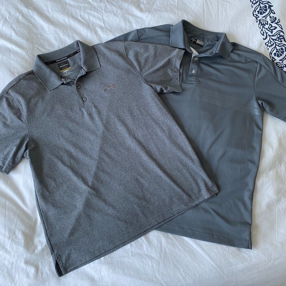 Men’s Golf Polo Bundle | Greg Norman & Callaway Opti-Dri | Gray | M